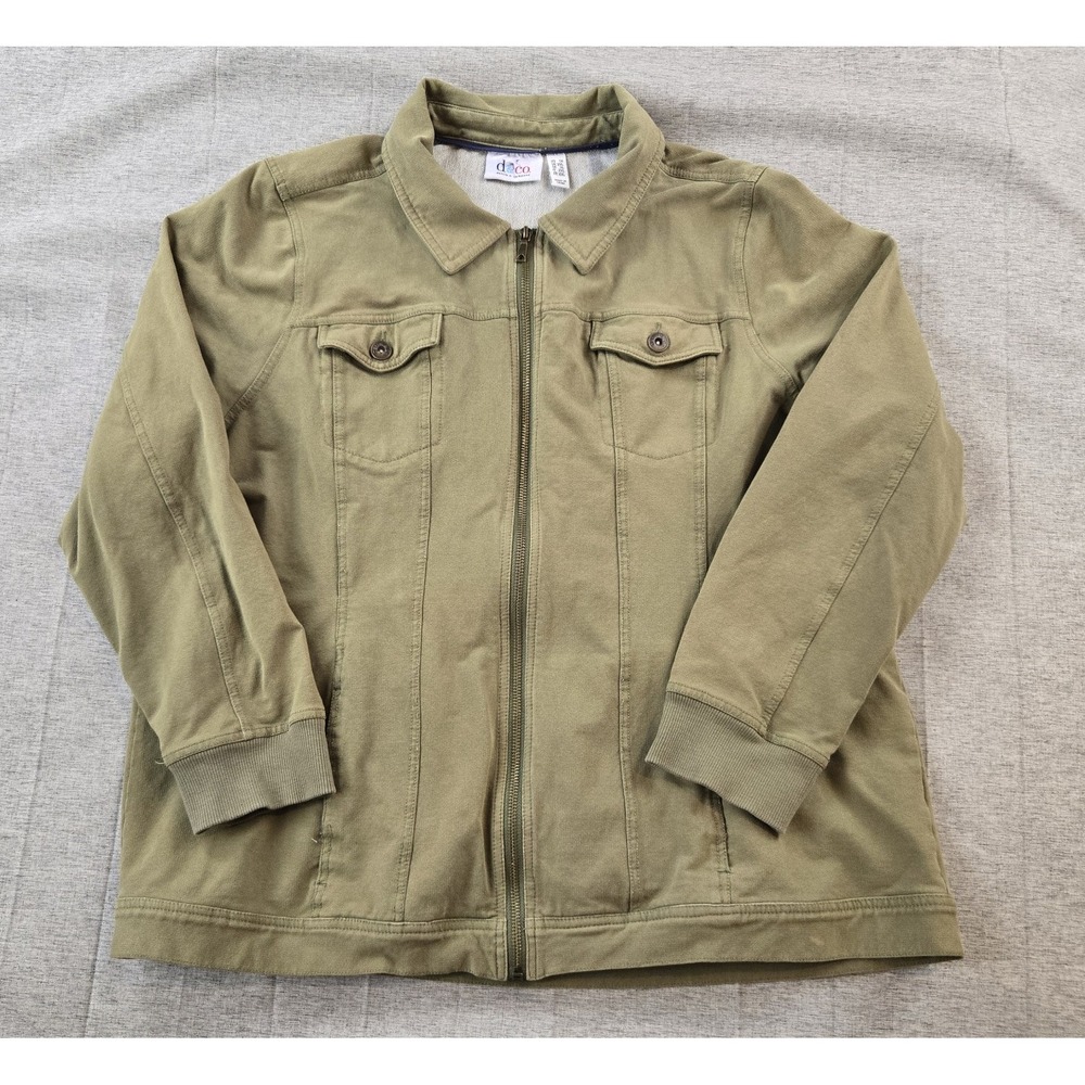 Denim & Co Women's Soft Fleece‎ Casual Utility Style Jacket Full Zip Size 1X